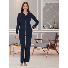 Effortt Lohusa Pijama Takımı Lacivert - 5072