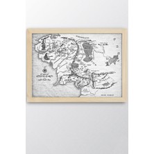 Yüzüklerin Efendisi Orta Dünya Haritası Çerçeveli Tablo - Film Posteri Tablo