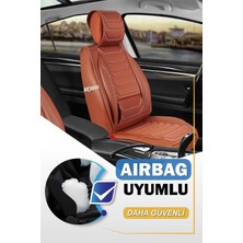 
volkswagen Polo Eski Uyumlu Yarı Deri Oto Koltuk Kılıfı Ön/arka 5li Anka Set Tarçın