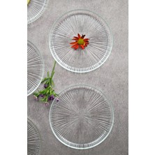Qualitev Cam Mini Tatlı Pasta Tabağı 16 cm Sunumluk Tabak