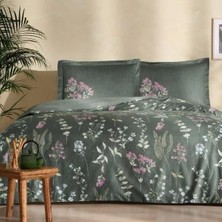 Mulvix URG02  Çift Kişilik Saten Nevresim Takımı Ruth Yeşil (Mulvix)