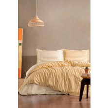 Mulvix URG02  Çift Kişilik Nevresim Takımı Trioline Hardal (Mulvix)