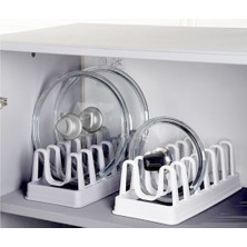 Elasya Hediyelik Tencere Kapağı Organizeri - 6 Bölmeli Tencere Kapak Rafı