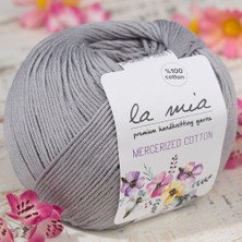 La Mia Mercerized Cotton Gri El Örgü Ipi - 232 - 33578