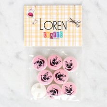 Loren Crafts 8'li Gülen Yüz Düğme - 1035