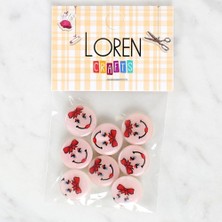 Loren Crafts 8'li Gülen Yüz Düğme - 1019