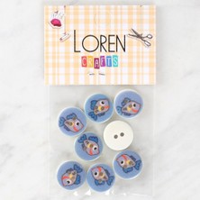 Loren Crafts 8'li Balık Düğme - 1158