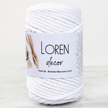 Loren Decor 3 Büküm Makrome Ipi Beyaz - L001