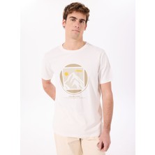 Jeep Bisiklet Yaka Baskılı Kırık Beyaz Erkek T-Shirt J5SM-TST7342