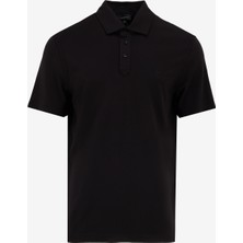 Fabrika Düz Siyah Erkek Polo T-Shirt F5SM-TST 2040