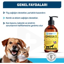 onevet Omega 3 Kedi ve Köpekler İçin Deri ve Tüy Sağlığı Destekleyici Balık Yağı 250 ml