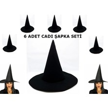 Nessiworld Siyah Cadı Şapkası Keçe Yetişkin Boy 6 Adet