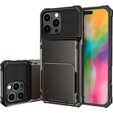 Hello-U iPhone 16 Pro Max Pc+Tpu Kart Tutuculu Çift Katmanlı Telefon Kılıfı (Yurt Dışından)