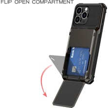 Hello-U iPhone 16 Pro Max Pc+Tpu Kart Tutuculu Çift Katmanlı Telefon Kılıfı (Yurt Dışından)