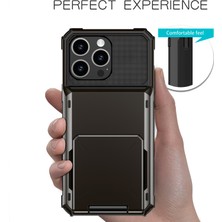 Hello-U iPhone 16 Pro Max Pc+Tpu Kart Tutuculu Çift Katmanlı Telefon Kılıfı (Yurt Dışından)