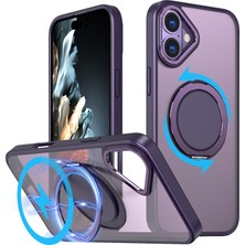 Hello-U iPhone 16 Halkalı Kickstand Arka Kapak Magsafe ile Uyumlu (Yurt Dışından)