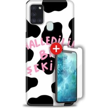 Samsung Galaxy A21S Hd Baskılı Kılıf + Mat Nano Ekran Koruyucu C (8)