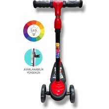 Hak İş Oyuncak Swing Işıklı 3 Tekerlekli Scooter Kırmızı