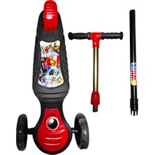 Hak İş Oyuncak Swing Işıklı 3 Tekerlekli Scooter Kırmızı