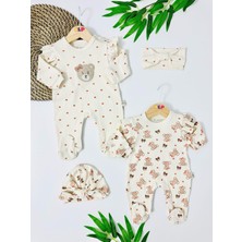 Alp Bebe Central Africa  Şapka Bandana 2 Li Tulum Set - Krem