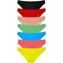 7 Adet Süper Eko Set Likralı Kadın Slip Külot Çok Renkli
