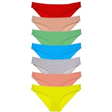 7 Adet Süper Eko Set Likralı Kadın Slip Külot Çok Renkli