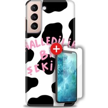 Samsung Galaxy S21 Plus Hd Baskılı Kılıf + Mat Nano Ekran Koruyucu C (8)