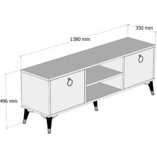 Ferniso Mobilya 138  cm  Tv Ünitesi Çam-Beyaz