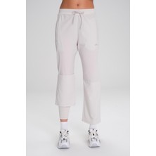 Haşema Active Çift Katmanlı Taytlı Boru Paça Ekru Spor Pantolonu Eşofman Altı Act-3