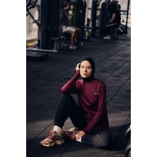 Haşema Active Uzun Kollu Bisiklet Yaka Mor Tesettür Antrenman Tişörtü Act-8