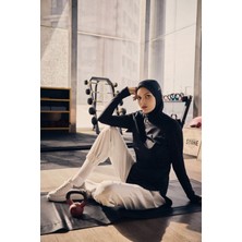 Haşema Active Uzun Kollu Bisiklet Yaka Siyah Tesettür Antrenman Tişörtü Act-8