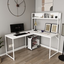 Deconode Cornermaster Raflı L Köşe Çalışma Masası