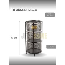 3 Katlı Sebzelik Açılır Metal Patates Soğan Sepeti Paslanmaz Meyvelik Organizer Sepet Siyah