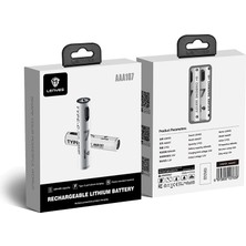 Lenyes AAA107 Type-C Şarj Portlu Şarj Edilebilir Aaa Lityum-Ion Pil 600MWH 1.5V 2 Adet