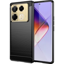 Zsykd Infinix Note 40 Pro 4g Siyah Için Fırçalanmış Doku Tpu Kılıf (Yurt Dışından)