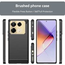 Zsykd Infinix Note 40 Pro 4g Siyah Için Fırçalanmış Doku Tpu Kılıf (Yurt Dışından)