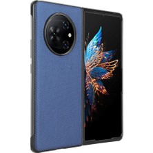 Puluz Tecno Phantom V Fold Mavi Için Pu Deri Pc Telefon Kılıfı (Yurt Dışından)