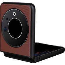 Puluz Tecno Phantom V Flip Kahverengi Için Pu Deri Pc Telefon Kılıfı (Yurt Dışından)