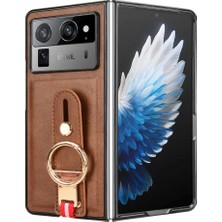 Puluz Tecno Phantom V Fold2 Kahverengi Bileklik Deri Kılıf (Yurt Dışından)