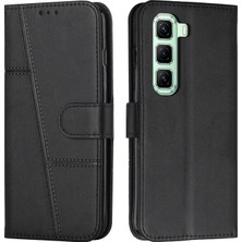 Zsykd Infinix Hot 50 Pro 4g Siyah Için Buzağı Dokulu Deri Kılıf (Yurt Dışından)