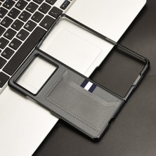 Puluz Tecno Phantom V Fold2 Gri Için Litchi Kart Yuvası Telefon Kılıfı (Yurt Dışından)