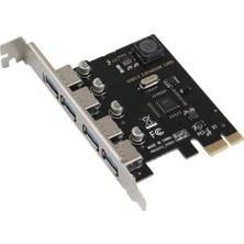 Steldalar Ssu 4 Port USB 3.0 Pcı-E Genişletme Kartı Pcı Express Pcıe USB 3.0 Hub Adaptörü 4 Port Usb3.0 Denetleyici Usb3.0 Pcıe (Yurt Dışından)