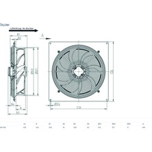 Systemair Aw 500DV Aksiyel Fan Ø500 mm 400 V Ac Max 9140 M³/h 1300 Rpm 770 W