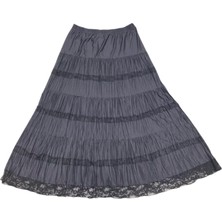 0kadın Beli Lastikli Katlı Çingene Etek