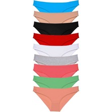 Mbb E-Ticaret 9 Adet Süper Eko Set Likralı Kadın Slip Külot Tüm Renkler