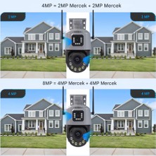 Qasul 8mp 4K Wifi Ptz Kamera 36X Isteğe Bağlı Zoom Çift Lens Çift Ekranlar Gözetim Ir Gece Görüş
