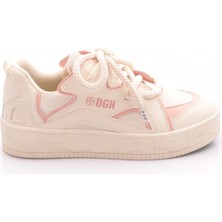 DGN Kadın Sneakers Ayakkabı B10750 Düz Tabanlı Pudra Renkli Şık Tasarım