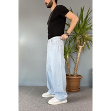 Buz Mavisi Baggy Kot Pantolon