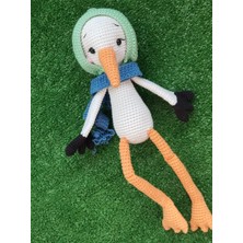 El Emeği Leylek Atlas Organik Örgü Bebek 29CM