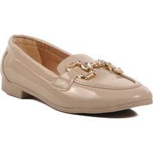 Ayakmod Bej Rugan Tokalı Kadın Babet